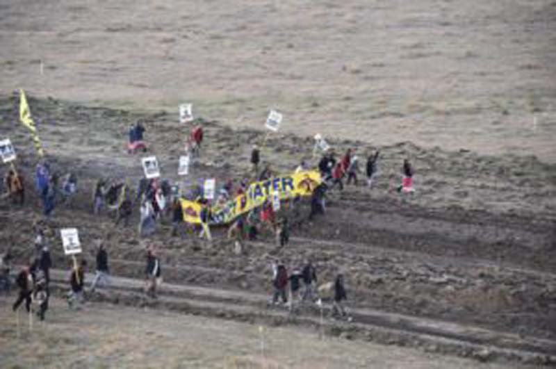 The Standing Rock Sioux tribe and environmentalists say the pipeline would damage the land and sacred sites.