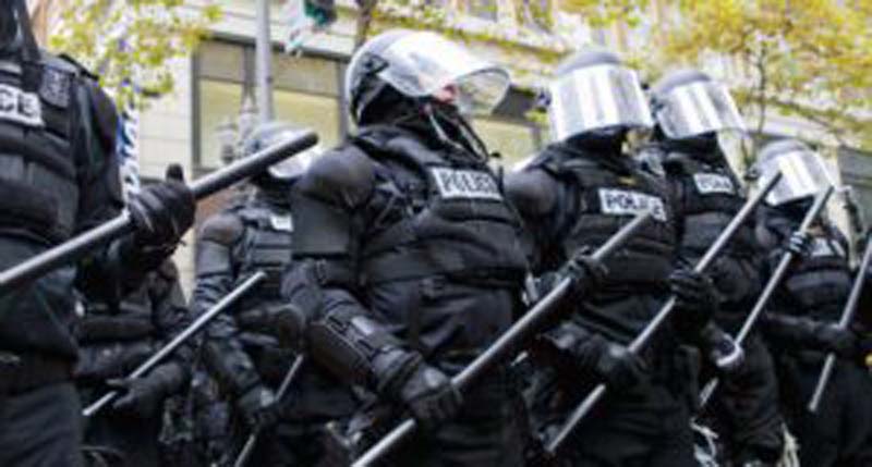 Portland Police In Riot Gear N17 Protest