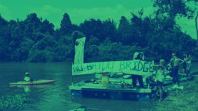 Louisiana’s floating pipeline protest camp prepares to take on ‘the black snake’