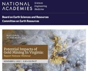 New Report Release: Potential Impacts of Gold Mining in Virginia